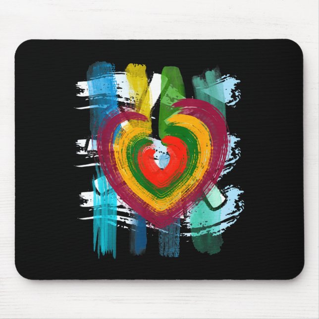 Abstract Heart _ Painterly Valentine Abstract Art  Mouse Pad (Front)