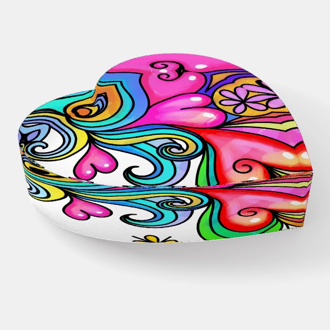 Abstract heart paperweight (Angled)