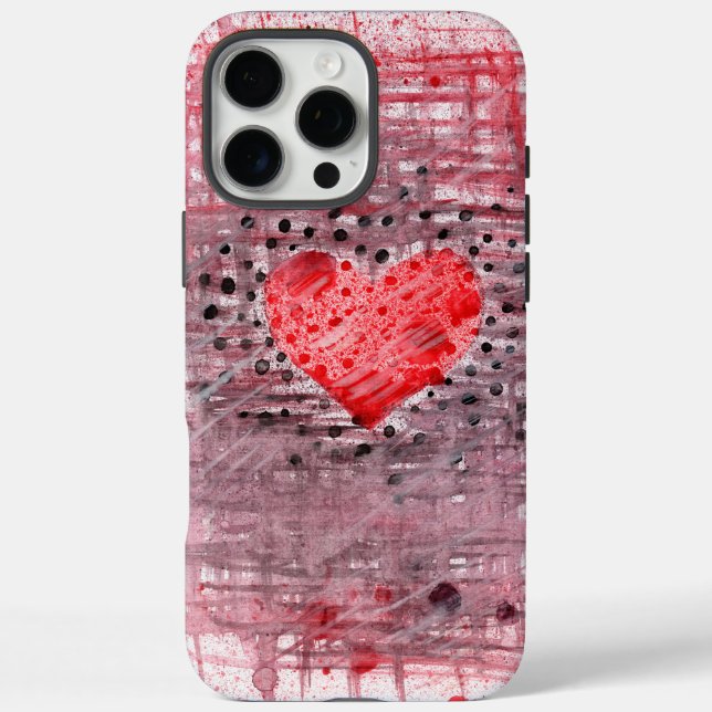 Abstract Heart Pattern – Elegant iPhone 16 Pro Max Case-Mate iPhone Case (Back)