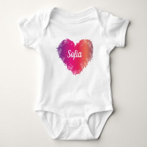 Abstract Heart Signature  Baby Bodysuit