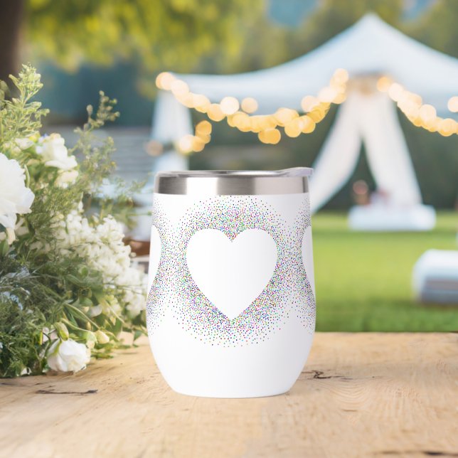 Abstract Heart   Thermal Wine Tumbler (Wedding)