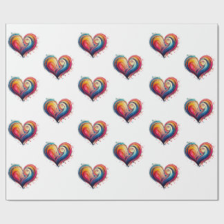 Abstract Heart Wrapping Paper