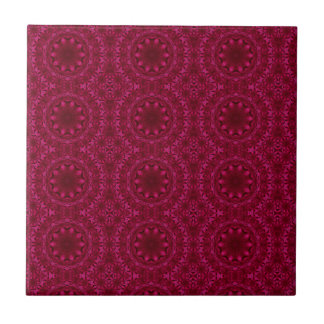 Abstract hearts and flowers ceramic tile