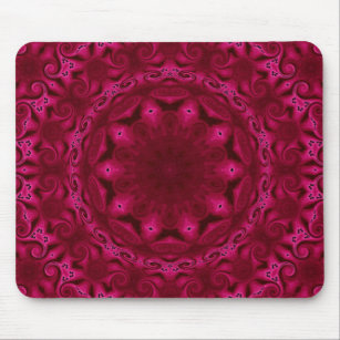 abstract hearts and flowers mousepad