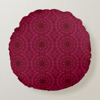 Abstract hearts and flowers round pillow
