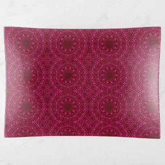 Abstract hearts and flowers trinket tray