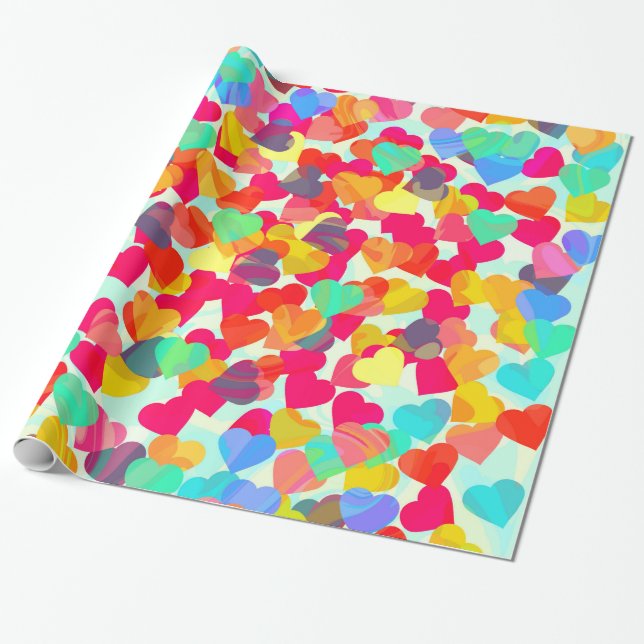 Abstract hearts for Valentine's Day Wrapping Paper (Unrolled)