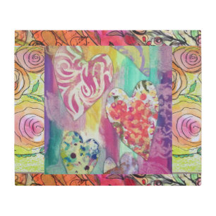 Abstract Hearts Metal Print