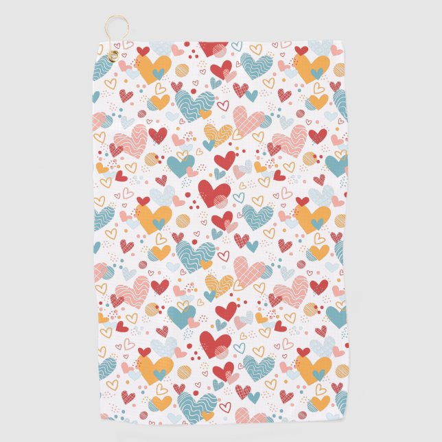 Abstract hearts pattern bath towel (Front)