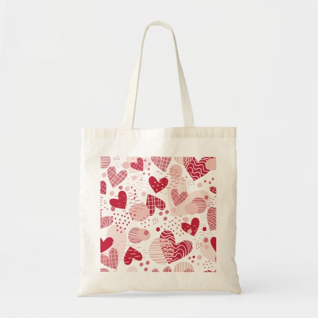 Abstract hearts pattern tote bag (Front)