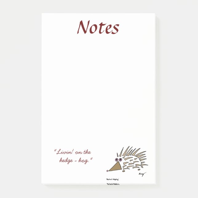 Abstract Hedgehog Sticky Notes (Front)