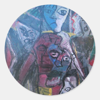 ABSTRACT HELTER SKELTER CLASSIC ROUND STICKER