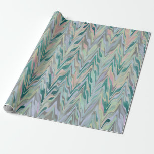 Abstract Herringbone - teal Wrapping Paper