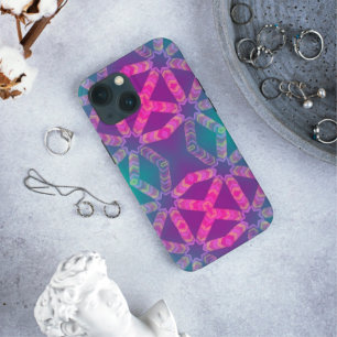 abstract hexagon symmetry futuristic holographic iPhone 13 mini case