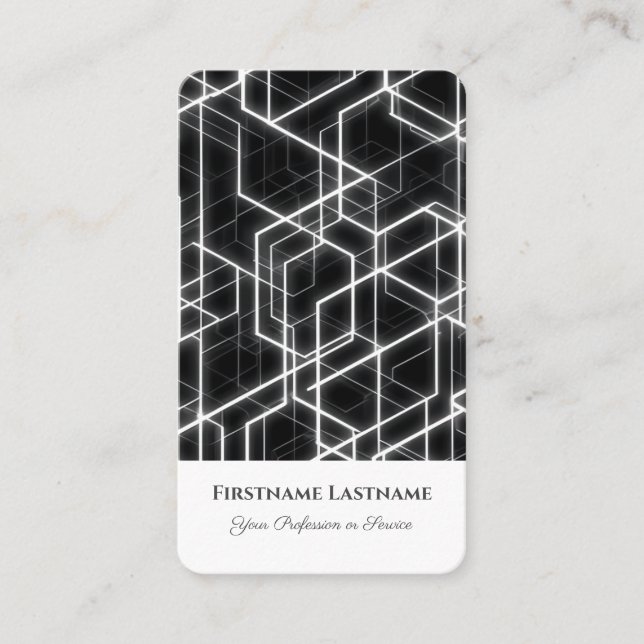 Abstract hexagonal shapes in 3d optic design business card (Front)
