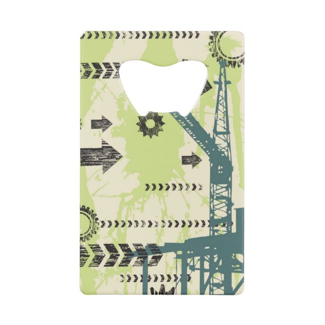 Abstract hi-tech background credit card bottle opener (Front)