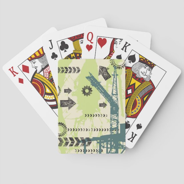 Abstract hi-tech background poker cards (Back)