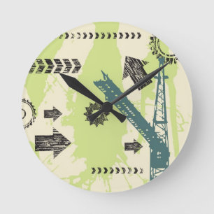 Abstract hi-tech background round clock