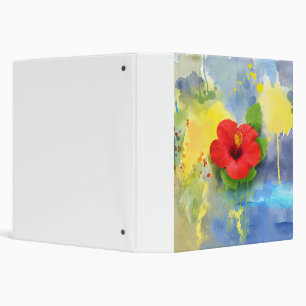 Abstract Hibiscus Flower 3 Ring Binder