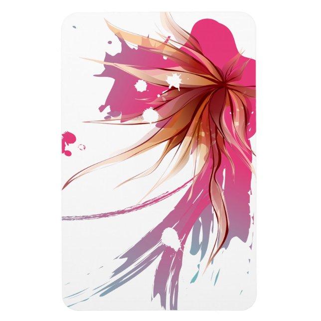 Abstract Hibiscus Flower Magnet (Vertical)