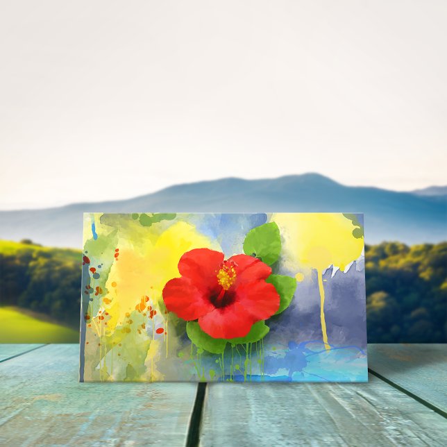 Abstract Hibiscus Flower Modern Business Card (Creator Uploaded)