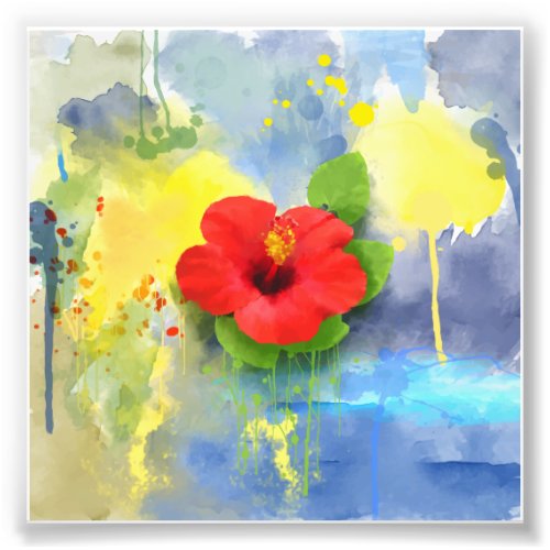 Abstract Hibiscus Flower Photo Print