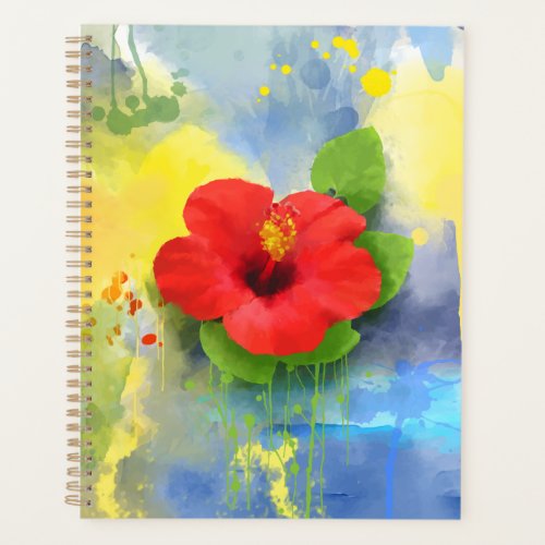 Abstract Hibiscus Flower Planner