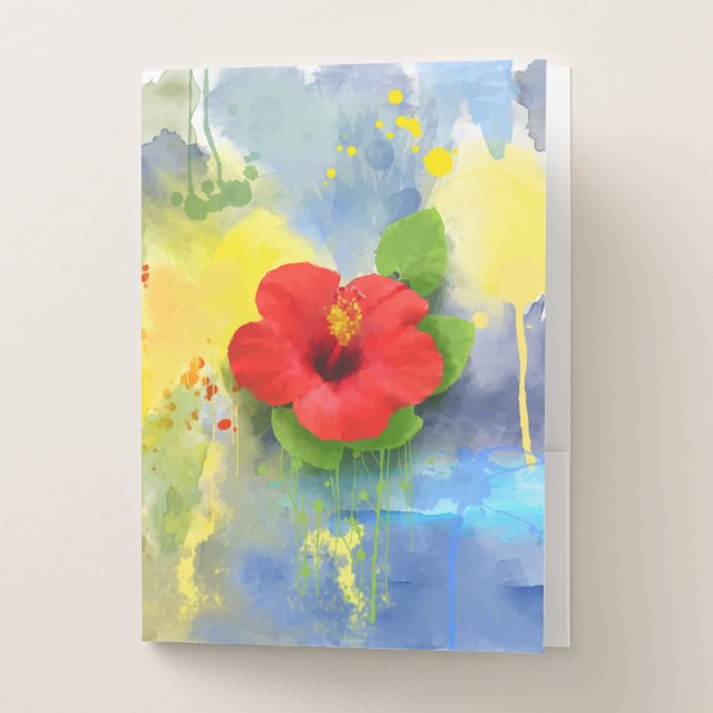 Abstract Hibiscus Flower Pocket Folder (Front)
