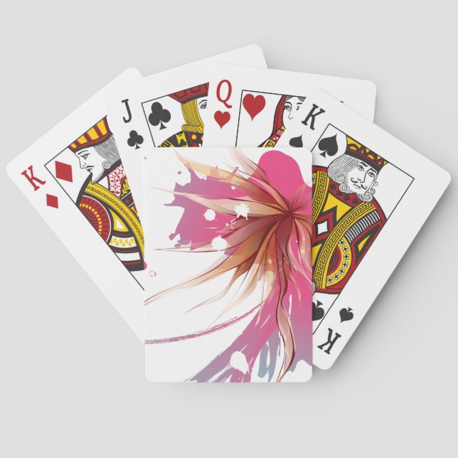 Abstract Hibiscus Flower Poker Cards (Back)