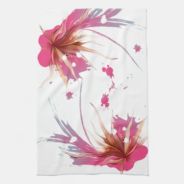 Abstract Hibiscus Flower Towel (Vertical)