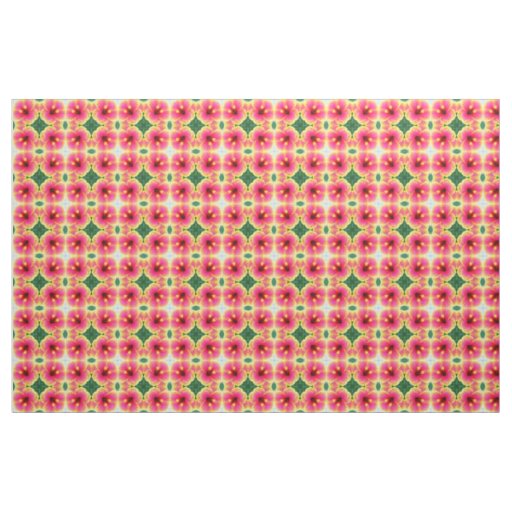 Abstract Hibiscus Kaleidoscope Fabric