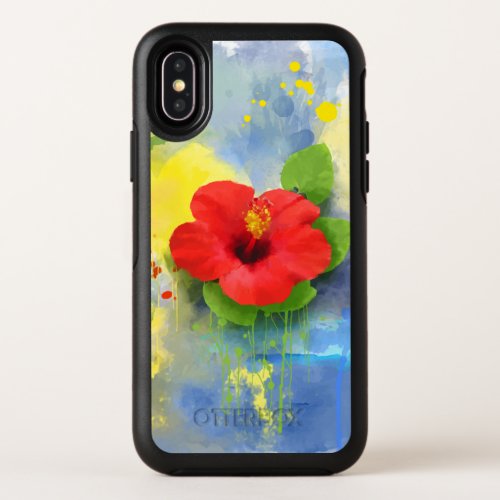 Abstract Hibiscus OtterBox Symmetry iPhone XS Case