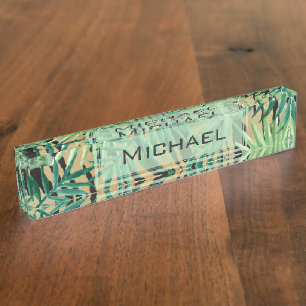 Abstract Hidden Tiger Art Desk Name Plate