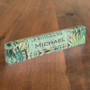 Abstract Hidden Tiger Art Desk Name Plate by LouiseBDesigns at Zazzle