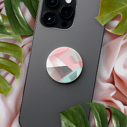 Abstract Hip Mosaic Geometric Pastel Art Pattern PopSocket