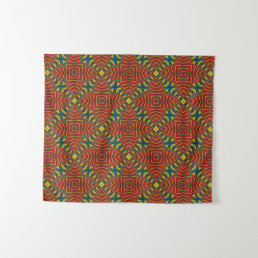  Abstract Hippie Red &amp; Yellow Floral Ethnic Tribal Tapestry