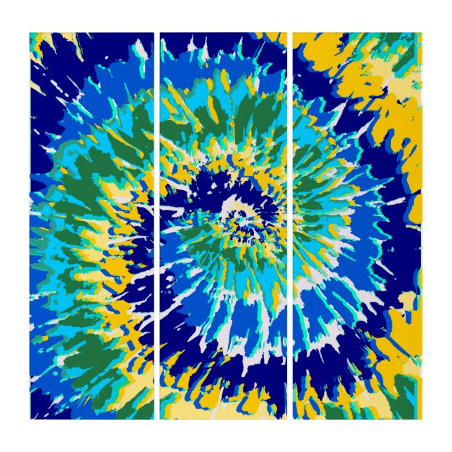 Abstract Hippie Tie Dye Splatter Triptych (Front)