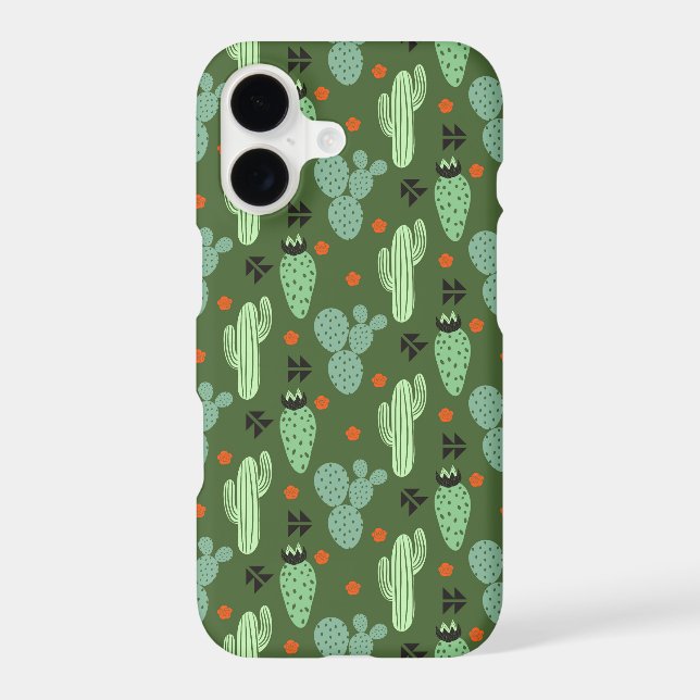 Abstract Hipster Cactus  Desert Pattern Iphone Case (Back)