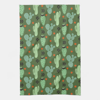 Abstract Hipster Cactus  Desert Pattern Kitchen Towel