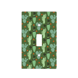 Abstract Hipster Cactus  Desert Pattern Light Switch Cover