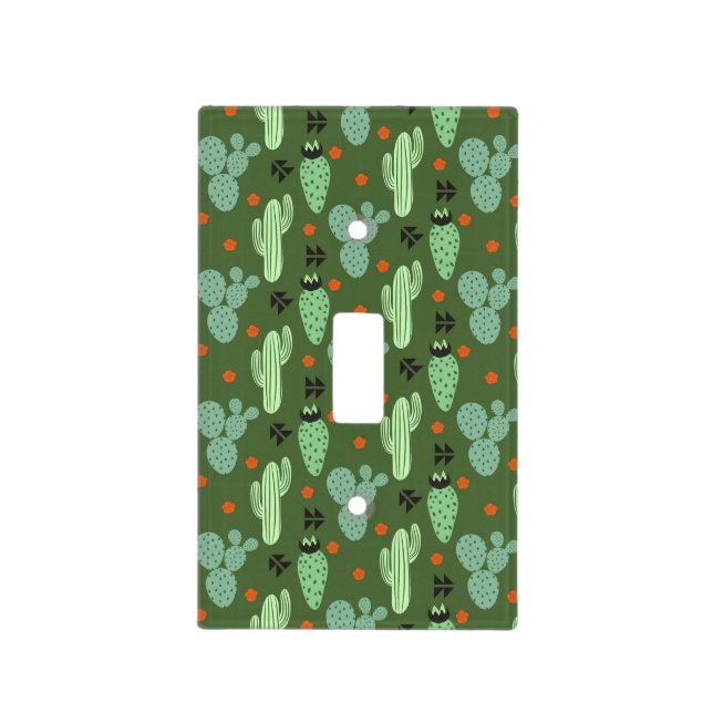 Abstract Hipster Cactus  Desert Pattern Light Switch Cover (Front)