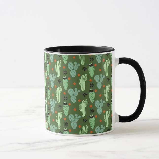 Abstract Hipster Cactus  Desert Pattern Mug (Right)