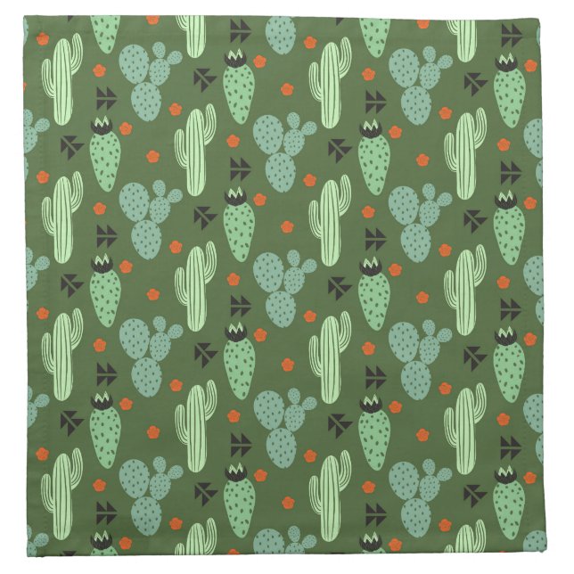 Abstract Hipster Cactus  Desert Pattern Napkin (Front)