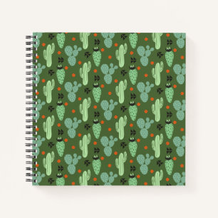 Abstract Hipster Cactus Desert Pattern Notebook