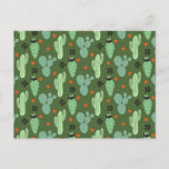 Abstract Hipster Cactus  Desert Pattern Postcard