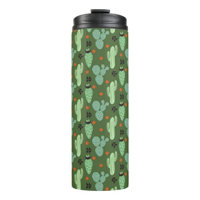 Abstract Hipster Cactus  Desert Pattern Thermal Tumbler (Front)