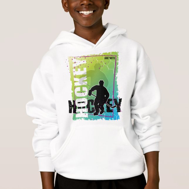 Abstract Hockey (boy) Player Hoodie (Front)