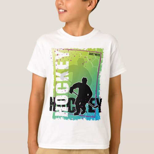 Abstract Hockey Youth Player Kids T_Shirt