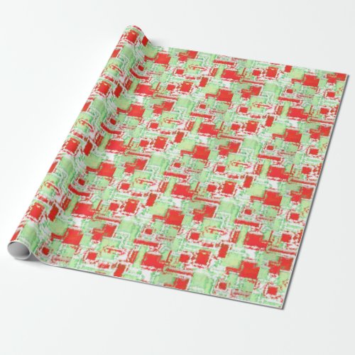 Abstract Holiday design Red and Green on white Wrapping Paper