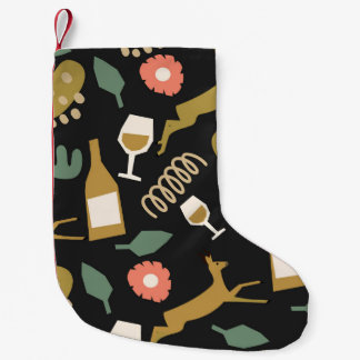 Abstract Holiday Gold Christmas Wrapping Paper Small Christmas Stocking